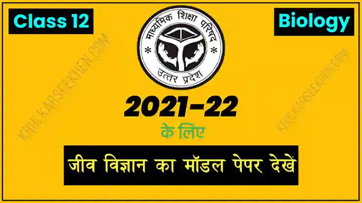 Up Board Class 12 Biology Model Paper 2022