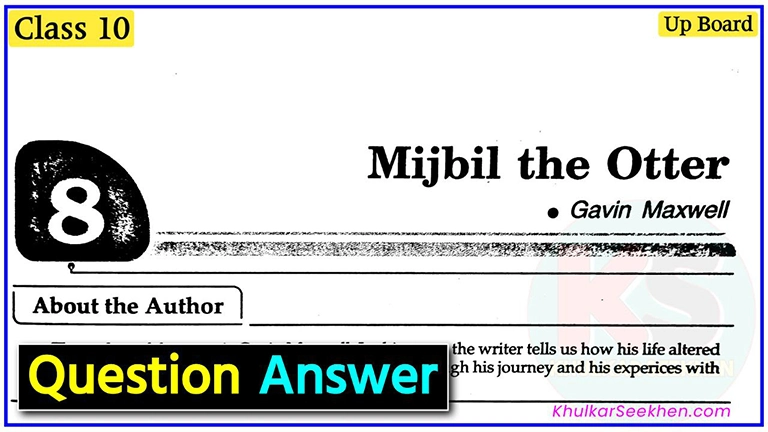 Mijbil the Otter Class 10 Question Answer Up Board | Class 10 NCERT English First Flight Prose Chapter 8 Questions and Answer