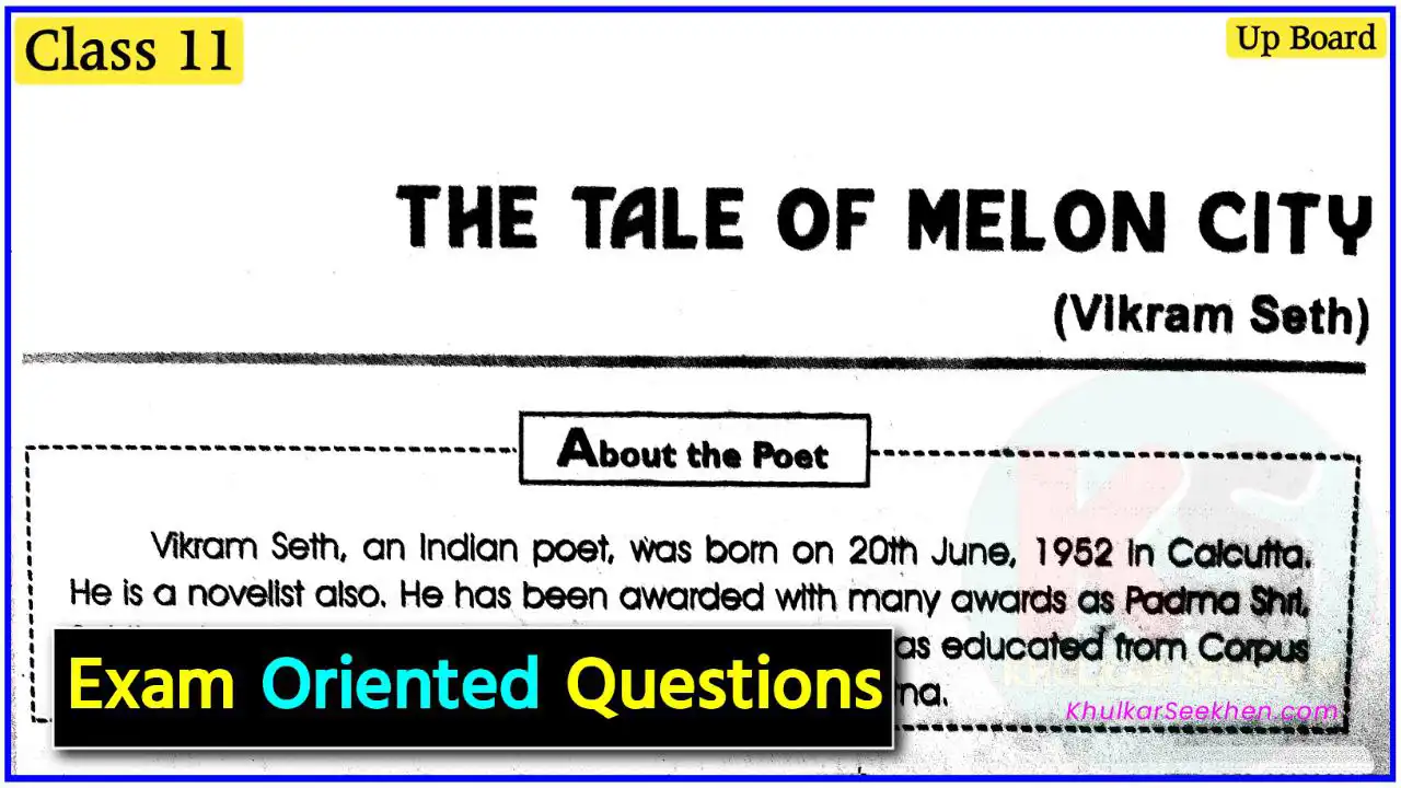 The Tale of Melon City Class 11 Question Answer Up Board