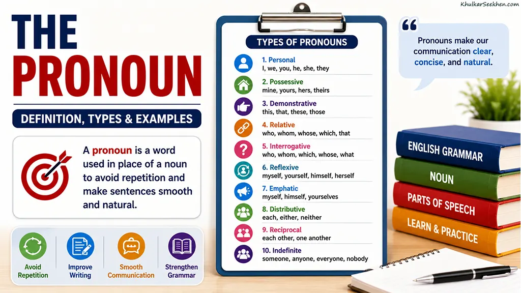 The Pronoun Definition, Types, Examples and Exercises