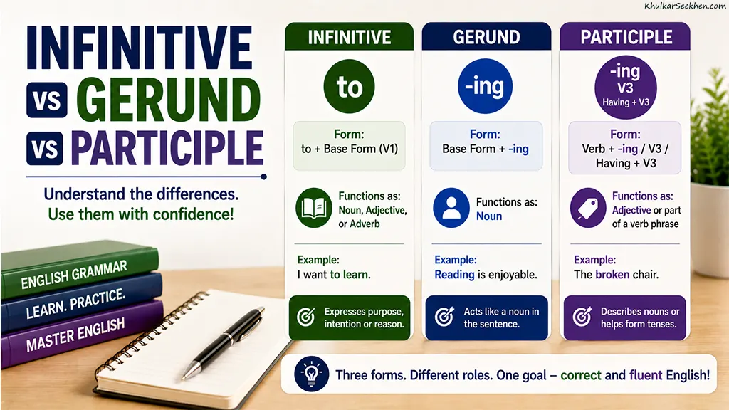 Infinitive vs Gerund vs Participle