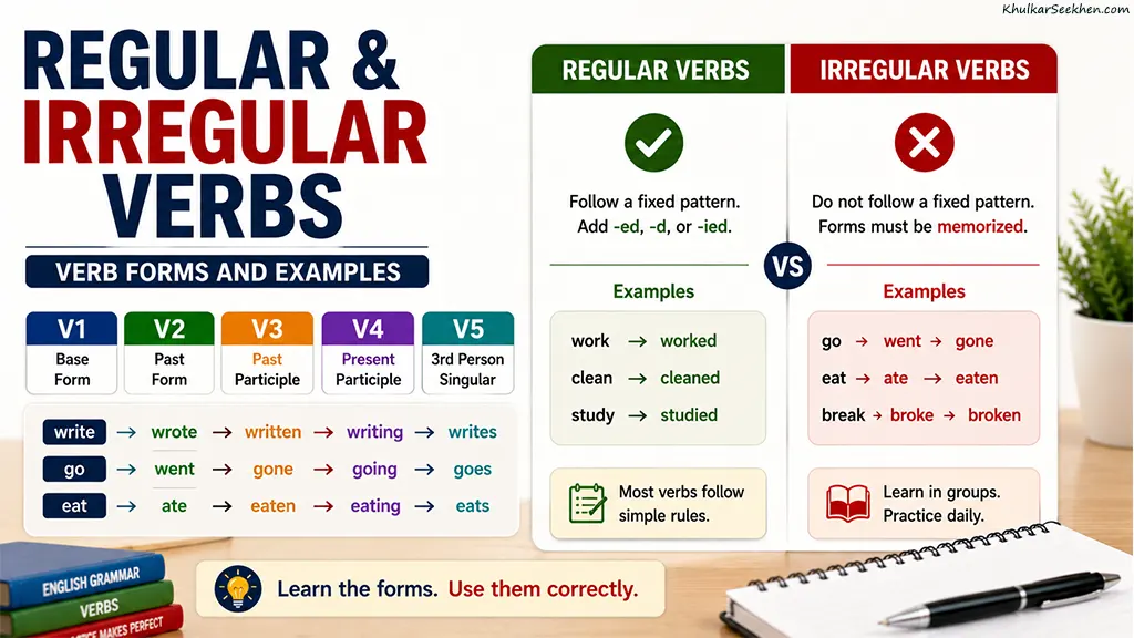 Regular and Irregular Verbs (Definition, Rules, Examples and Exercises)