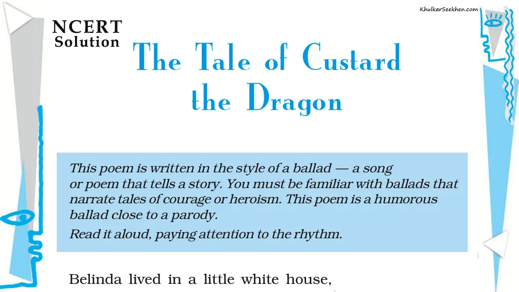 The Tale of Custard the Dragon NCERT