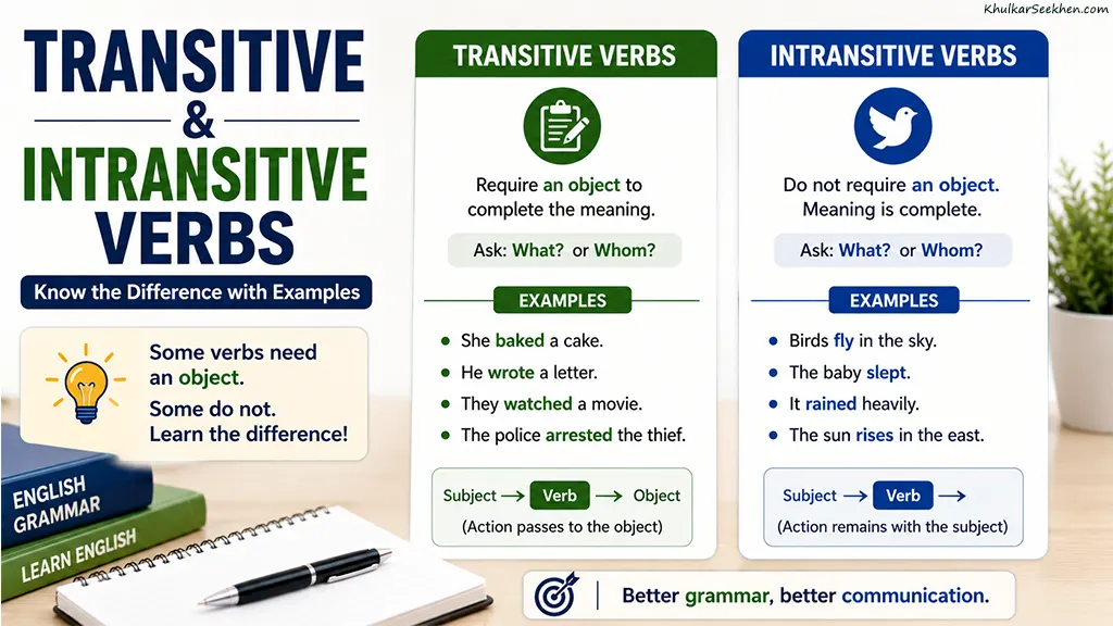 Transitive and Intransitive Verbs (Definition, Rules, Examples and Exercises)