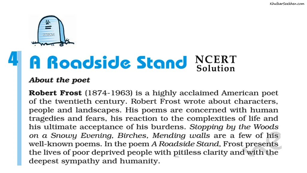 A Roadside Stand NCERT Solutions Class 12 English