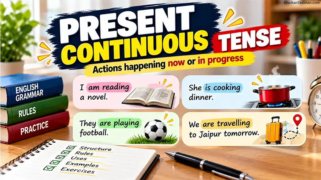 Present Continuous Tense – Rules, Uses, Structure, Examples and Exercises