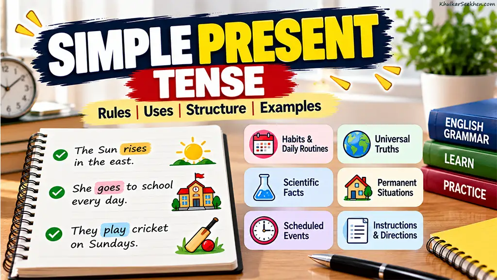 Simple Present Tense – Rules, Uses, Structure, Examples and Exercises
